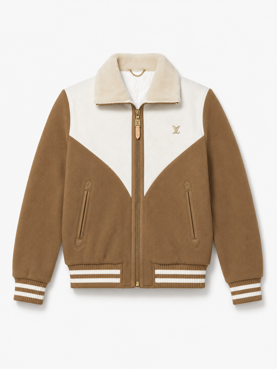 Louis Vuitton Monogram Blouson with Shearling Collar