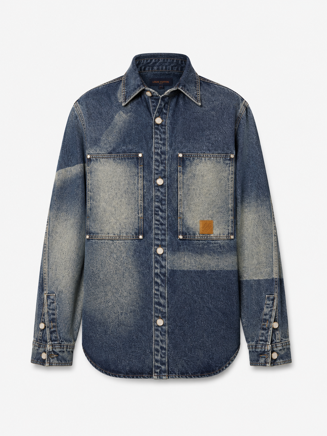 LOUIS VUITTON Sunfaded Effect Denim Long-sleeved Shirt