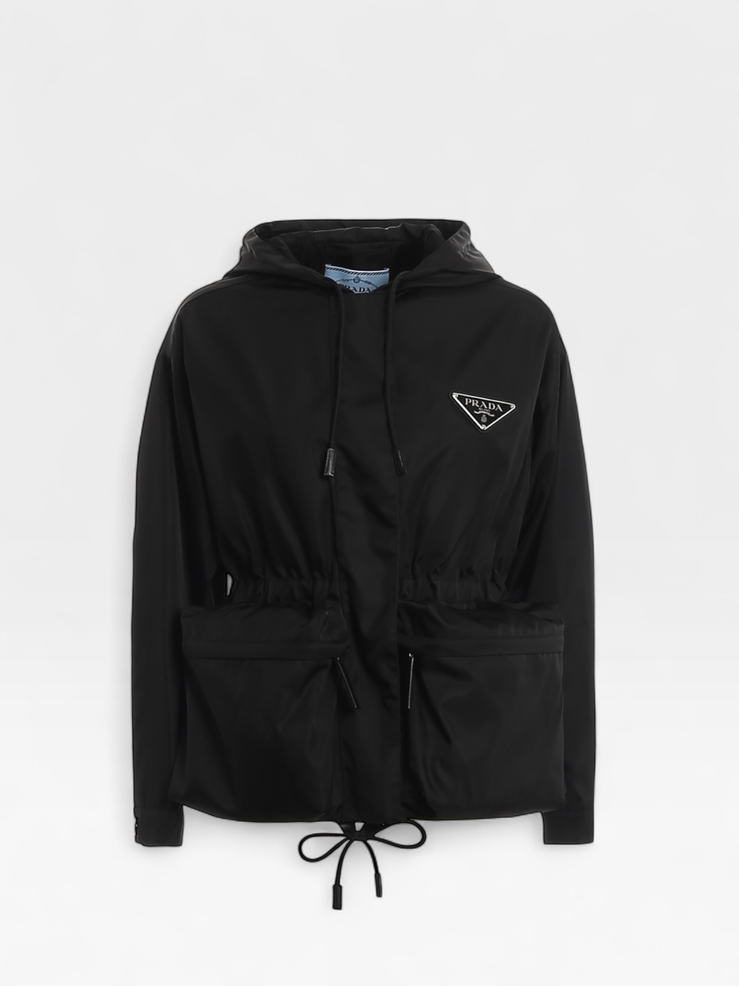 Black Prada nylon hooded jacket