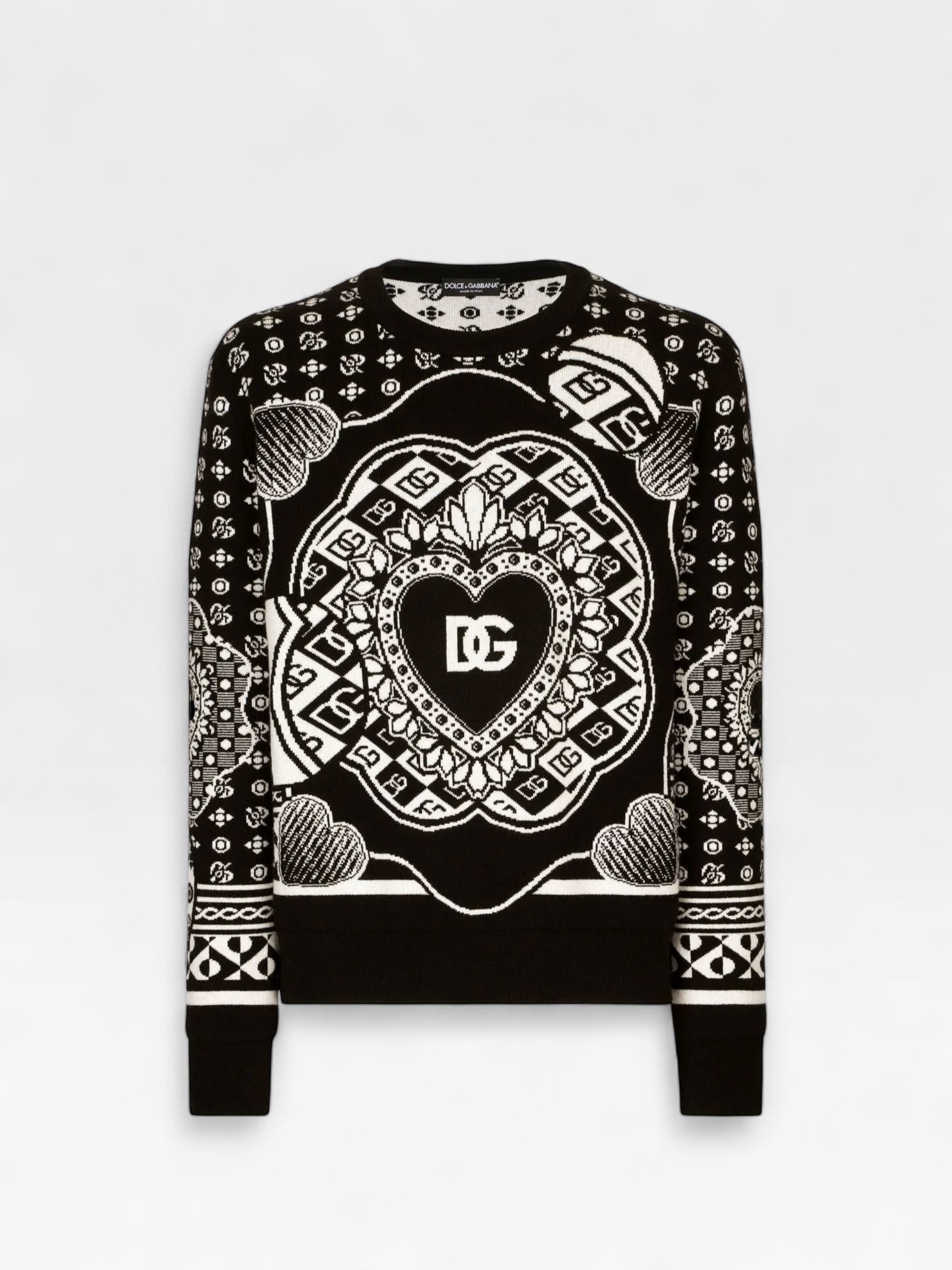 Dolce & Gabbana Logo-Print Jumper in black and white