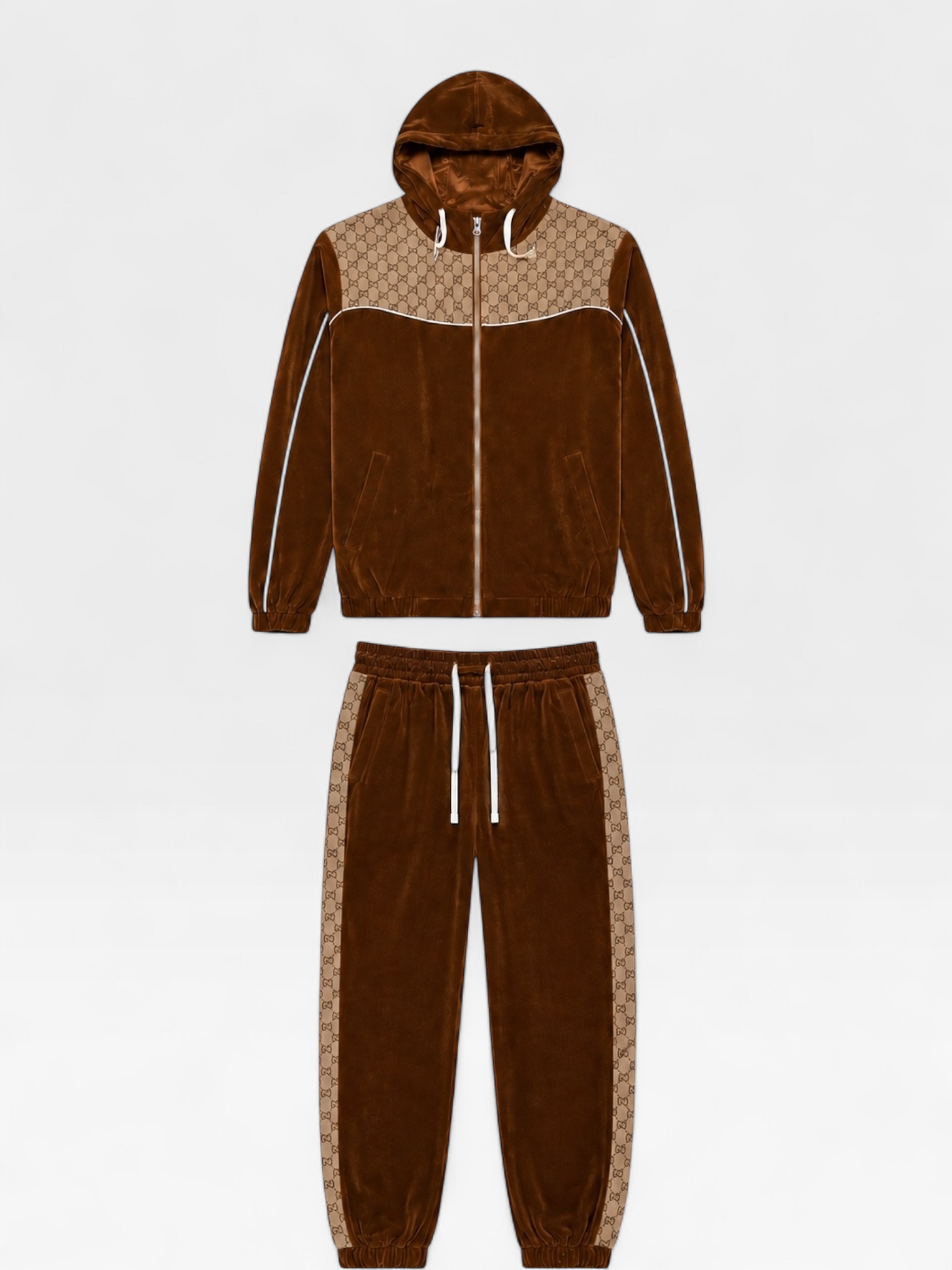 Gucci brown velvet tracksuit