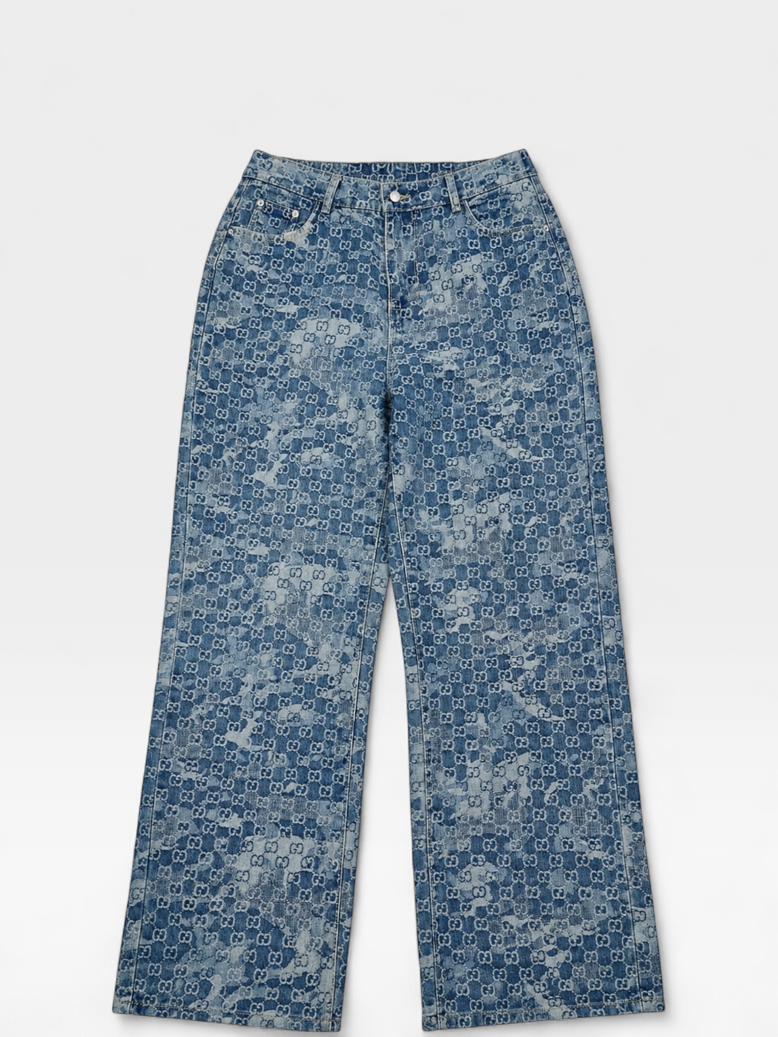 Blue Gucci GG monogram jeans